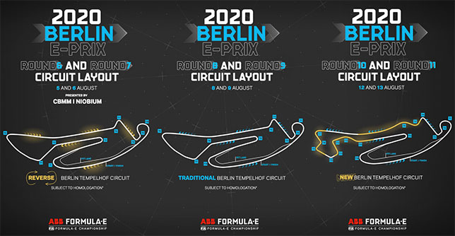 Формула E: Три конфигурации трассы в Берлине